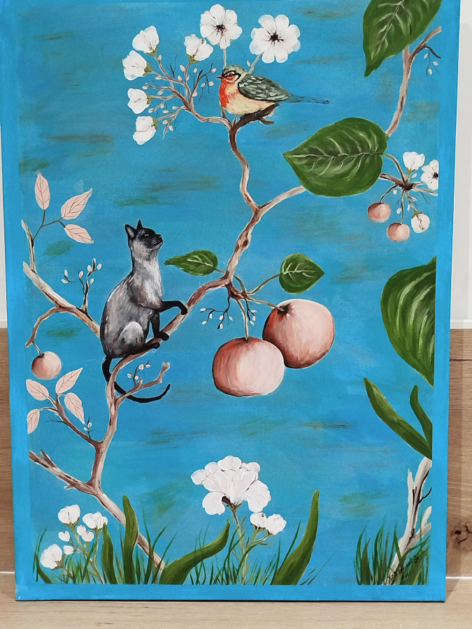 le chat et l'oiseau